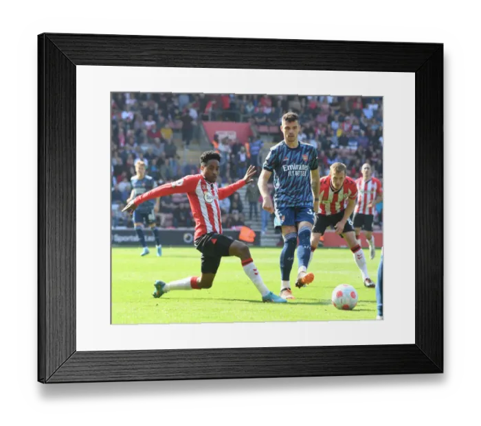 Framed Print : Xhaka vs. Walker-Peters: Clash at St. Mary's - Southampton vs. Arsenal, Premier League 2021-22 Framed Print : Xhaka vs. Walker-Peters: Clash at St. Mary's - Southampton vs. Arsenal, Premier League 2021-22