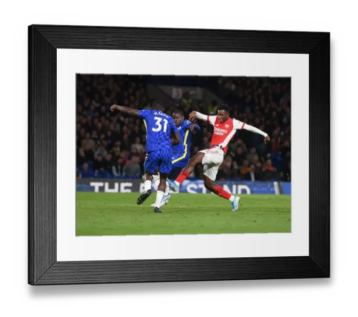 Framed Print : Eddie Nketiah Scores Third: Arsenal's Triumph Over Chelsea in the Premier League (April 2022) Framed Print : Eddie Nketiah Scores Third: Arsenal's Triumph Over Chelsea in the Premier League (April 2022)