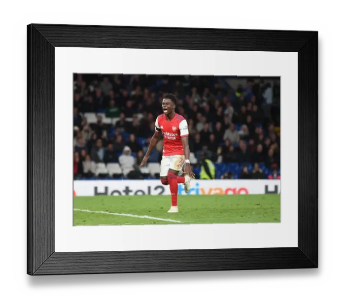Framed Print : Saka Scores Spectacular Fourth Goal: Chelsea vs. Arsenal, Premier League 2021-22