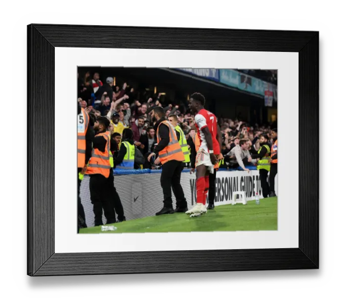 Framed Print : Saka Scores Spectacular Four-Goal Stunner: Chelsea vs. Arsenal, Premier League 2021-22