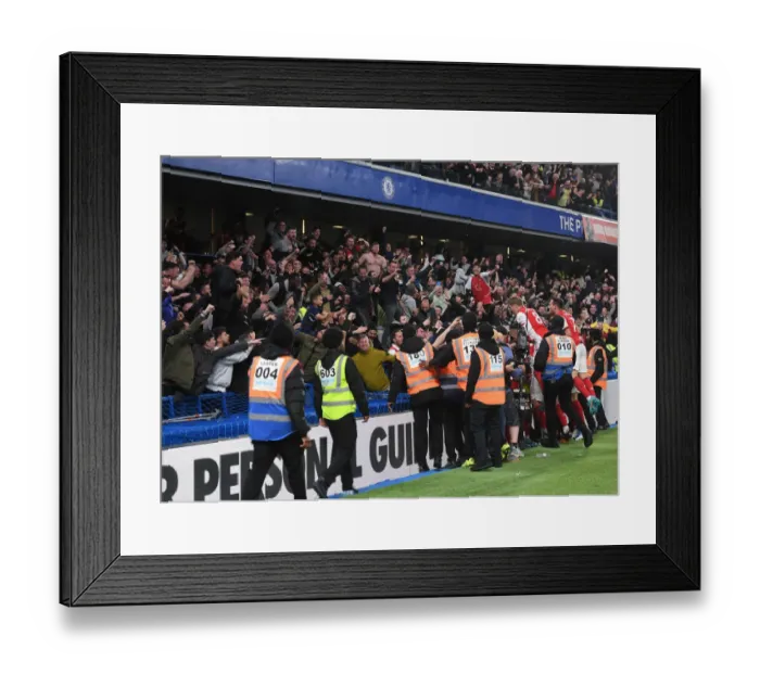 Framed Print : Arsenal's Triumph: Eddie Nketiah Scores the Third Goal vs. Chelsea (2021-22)