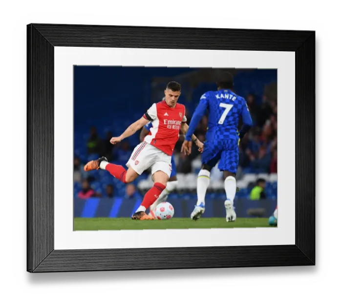 Framed Print : Clash of Titans: Xhaka vs. Kante - Chelsea vs. Arsenal, Premier League 2021-22 Framed Print : Clash of Titans: Xhaka vs. Kante - Chelsea vs. Arsenal, Premier League 2021-22