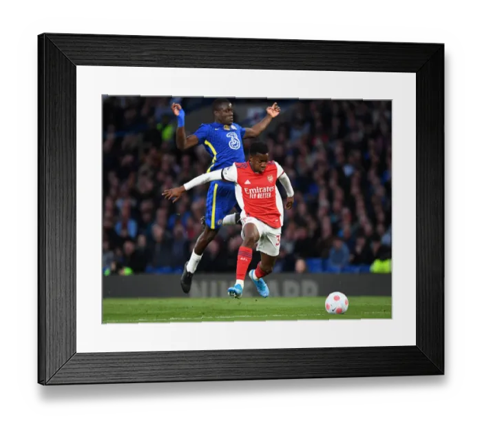 Framed Print : Nketiah Scores First: Arsenal vs. Chelsea, Premier League 2021-22