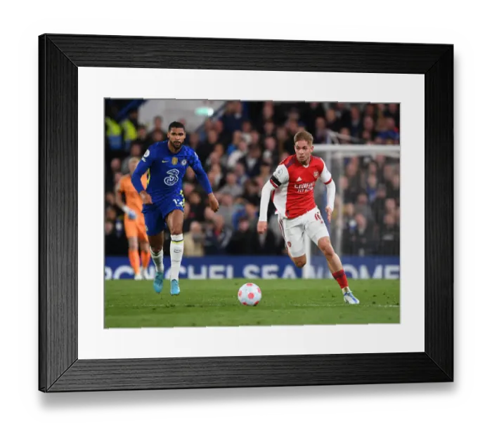 Framed Print : Emile Smith Rowe Surges Past Ruben Loftus-Cheek: Chelsea vs Arsenal, Premier League 2021-22