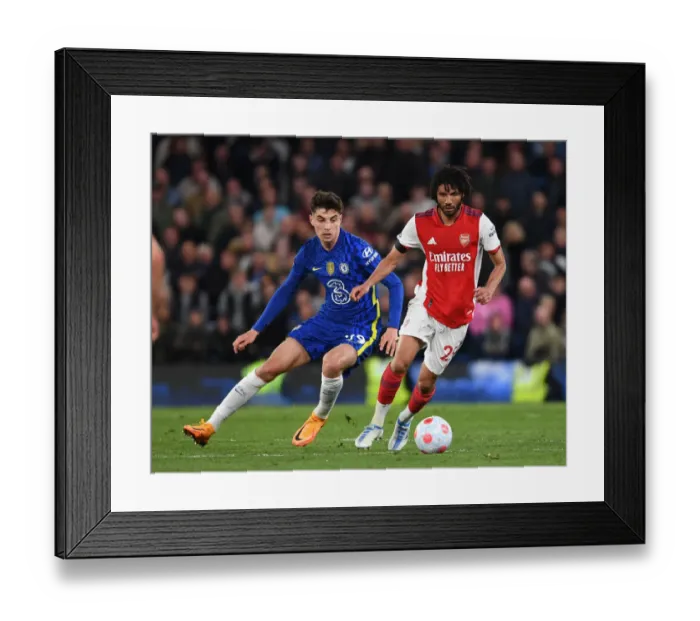 Framed Print : Elneny Battles Past Havertz: Chelsea vs. Arsenal, Premier League 2021-22 Framed Print : Elneny Battles Past Havertz: Chelsea vs. Arsenal, Premier League 2021-22