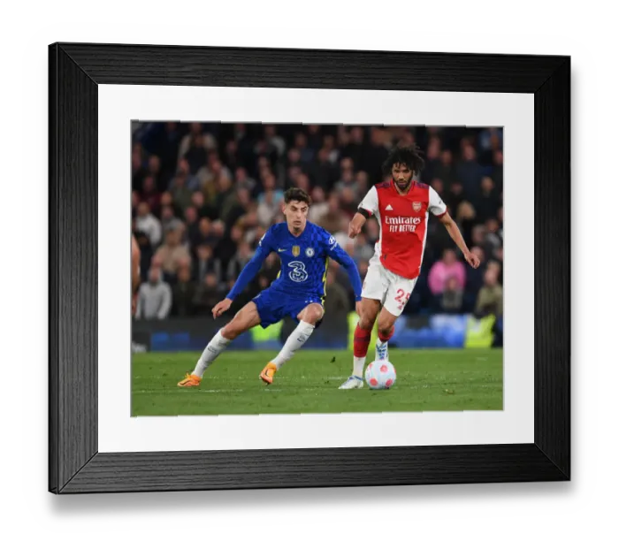 Framed Print : Elneny Outsmarts Havertz: A Premier League Showdown between Chelsea and Arsenal, 2021-22 Framed Print : Elneny Outsmarts Havertz: A Premier League Showdown between Chelsea and Arsenal, 2021-22
