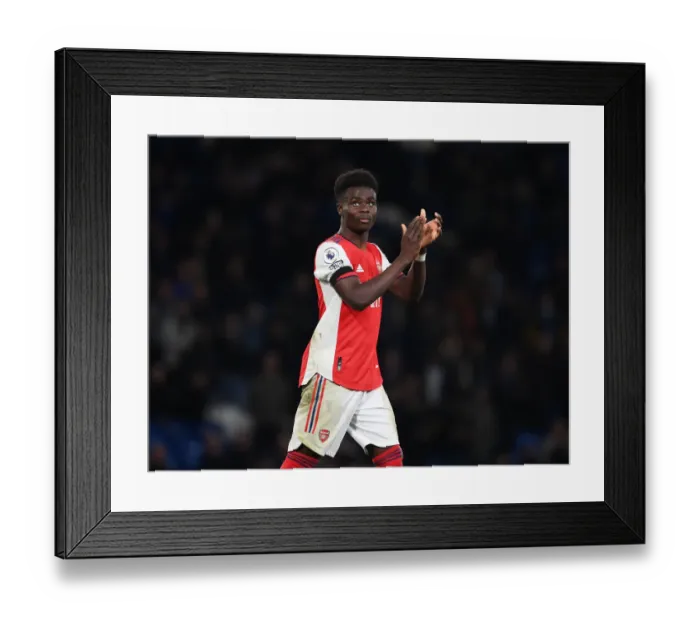Framed Print : Bukayo Saka Bids Farewell: Chelsea vs. Arsenal, Premier League 2021-22