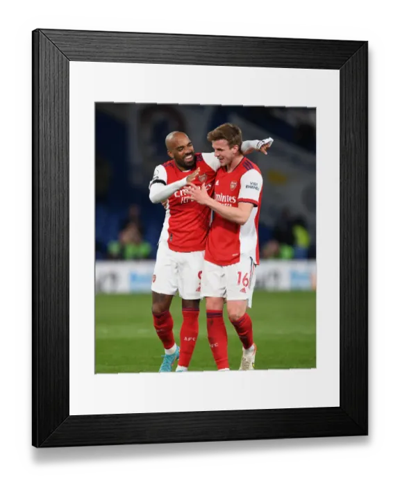 Framed Print : Alexis Lacazette and Rob Holding: Arsenal's Winning Moment at Stamford Bridge (Chelsea vs Arsenal 2021-22) Framed Print : Alexis Lacazette and Rob Holding: Arsenal's Winning Moment at Stamford Bridge (Chelsea vs Arsenal 2021-22)