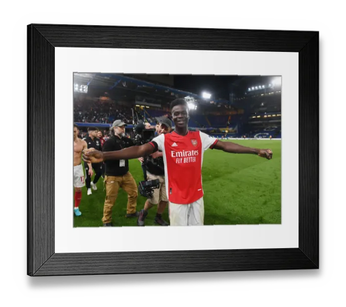 Framed Print : Bukayo Saka's Celebration: Arsenal's Victory Over Chelsea in the Premier League (2021-22) Framed Print : Bukayo Saka's Celebration: Arsenal's Victory Over Chelsea in the Premier League (2021-22)
