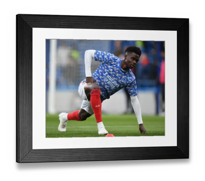 Framed Print : Arsenal's Bukayo Saka Gears Up for Chelsea Showdown - Premier League 2021-22