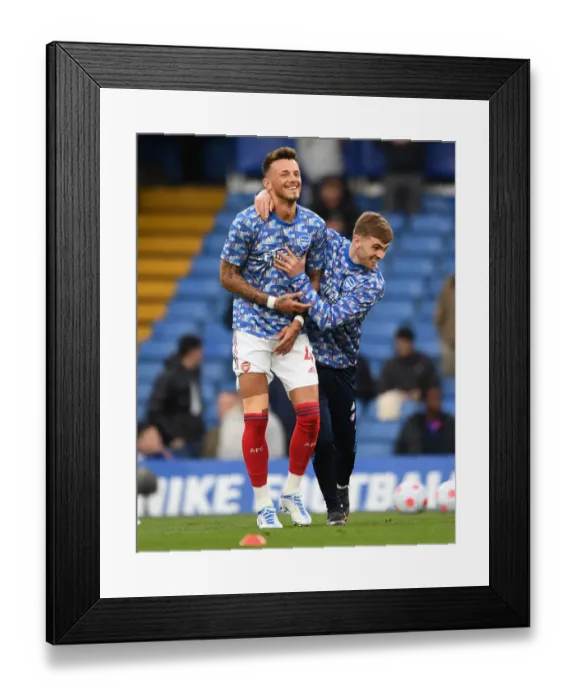 Framed Print : Arsenal's Ben White and Zak Swanson in Deep Focus Before Chelsea Showdown - Premier League 2021-22