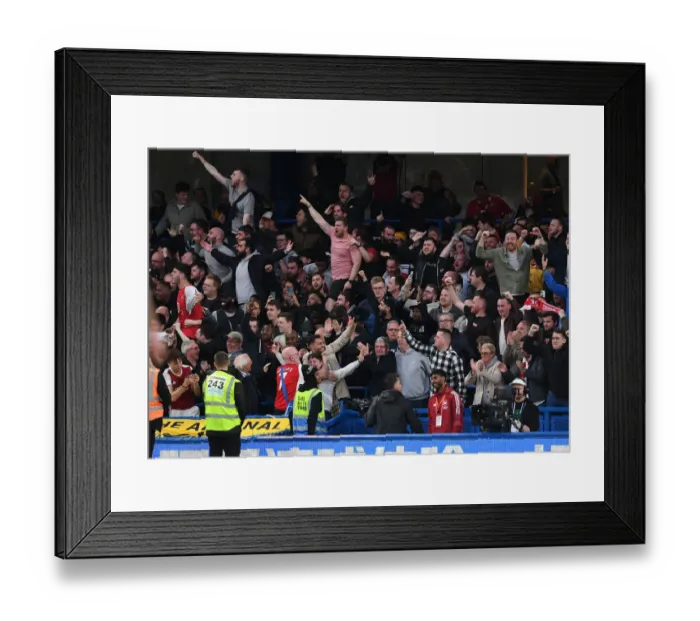 Framed Print : Arsenal Fans at Stamford Bridge: Chelsea vs Arsenal, Premier League 2021-22 Framed Print : Arsenal Fans at Stamford Bridge: Chelsea vs Arsenal, Premier League 2021-22