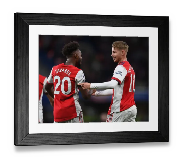 Framed Print : Emile Smith Rowe and Nuno Tavares Celebrate Arsenal's Goals Against Chelsea in the 2021-22 Premier League Framed Print : Emile Smith Rowe and Nuno Tavares Celebrate Arsenal's Goals Against Chelsea in the 2021-22 Premier League