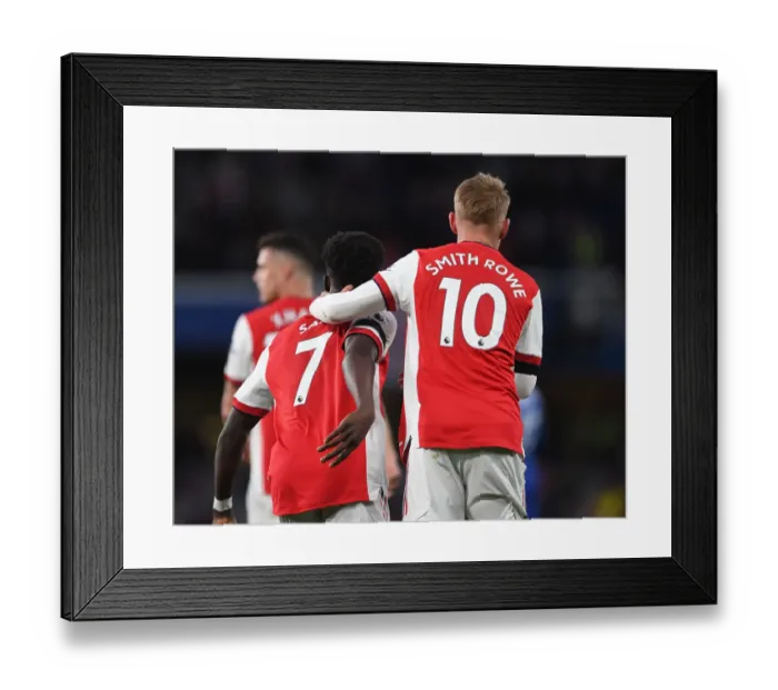 Framed Print : Smith Rowe and Saka Celebrate Arsenal's Victory: Chelsea vs Arsenal, Premier League 2021-22 Framed Print : Smith Rowe and Saka Celebrate Arsenal's Victory: Chelsea vs Arsenal, Premier League 2021-22