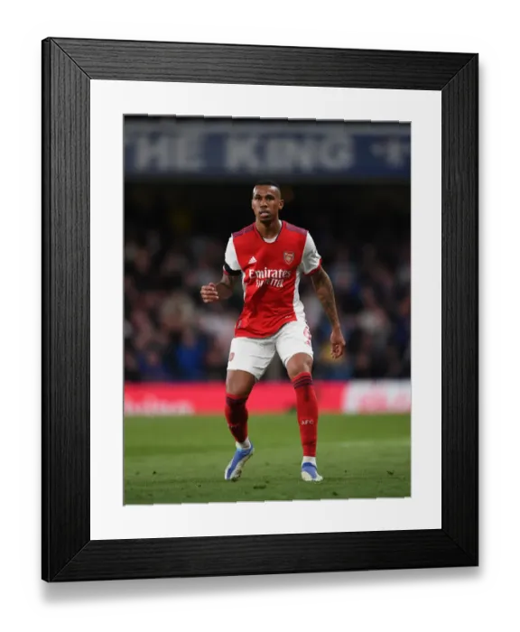 Framed Print : Gabriel Magalhaes in Action: Chelsea vs Arsenal, Premier League 2021-22