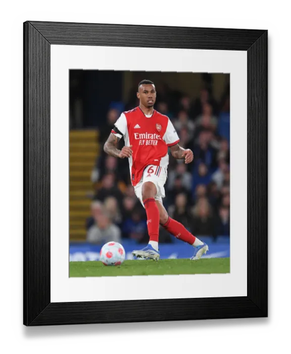 Framed Print : Gabriel Magalhaes Faces Off at Stamford Bridge: Chelsea vs. Arsenal, Premier League 2021-22 Framed Print : Gabriel Magalhaes Faces Off at Stamford Bridge: Chelsea vs. Arsenal, Premier League 2021-22