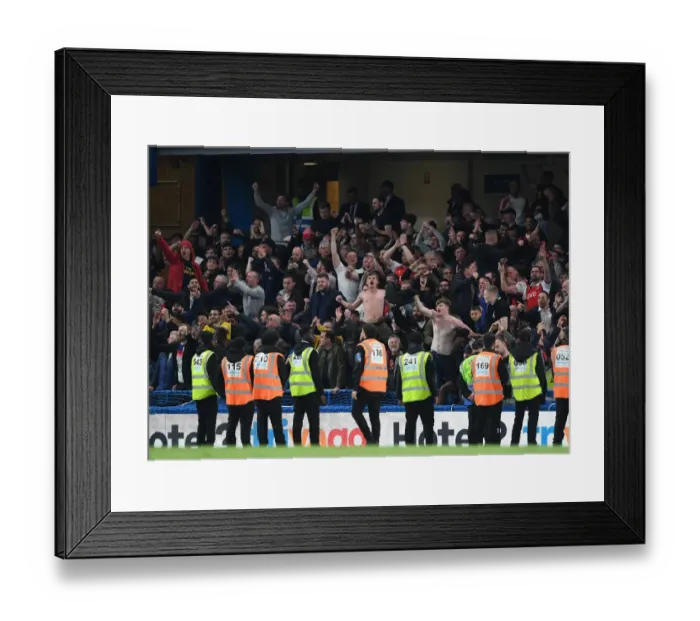 Framed Print : Arsenal's Premier League Triumph: Euphoric Celebrations at Stamford Bridge vs. Chelsea (2021-22) Framed Print : Arsenal's Premier League Triumph: Euphoric Celebrations at Stamford Bridge vs. Chelsea (2021-22)