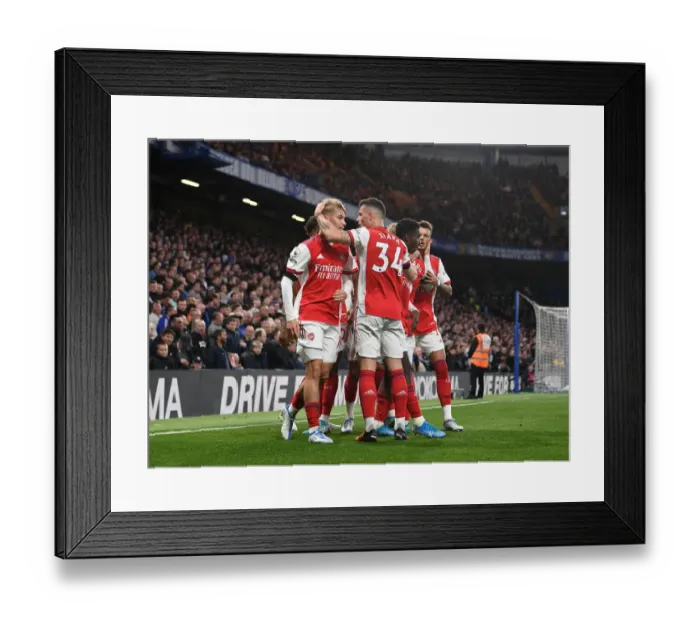 Framed Print : Emile Smith Rowe and Granit Xhaka Celebrate Arsenal's Goals Against Chelsea in the 2021-22 Premier League Framed Print : Emile Smith Rowe and Granit Xhaka Celebrate Arsenal's Goals Against Chelsea in the 2021-22 Premier League