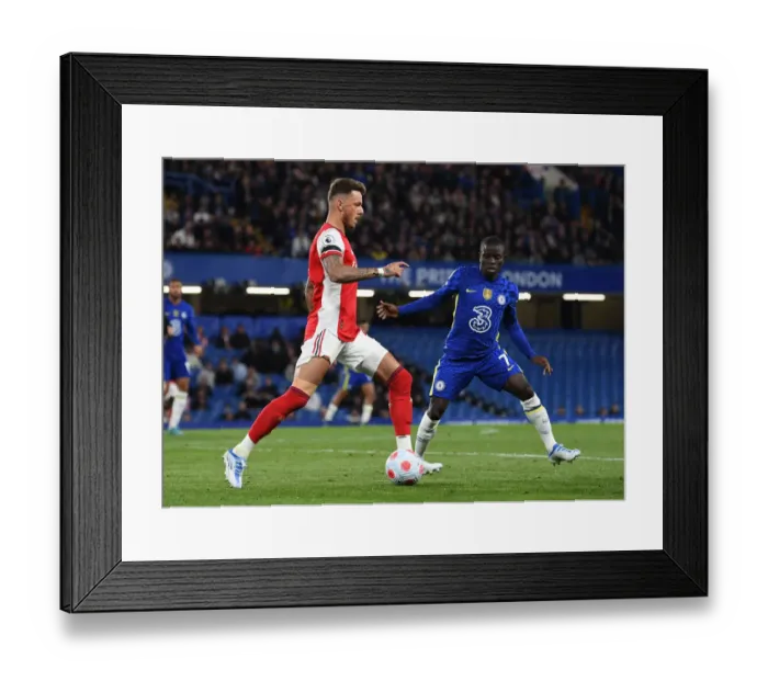 Framed Print : Clash at the Bridge: Kante Shuts Down White in Intense Chelsea vs. Arsenal Showdown