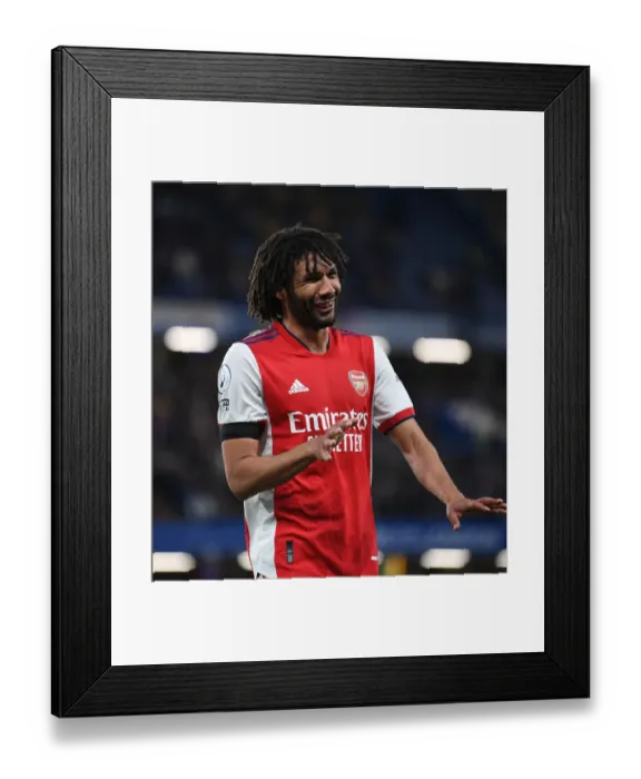 Framed Print : Mohamed Elneny Faces Off Against Chelsea in the Premier League Showdown (2021-22) Framed Print : Mohamed Elneny Faces Off Against Chelsea in the Premier League Showdown (2021-22)