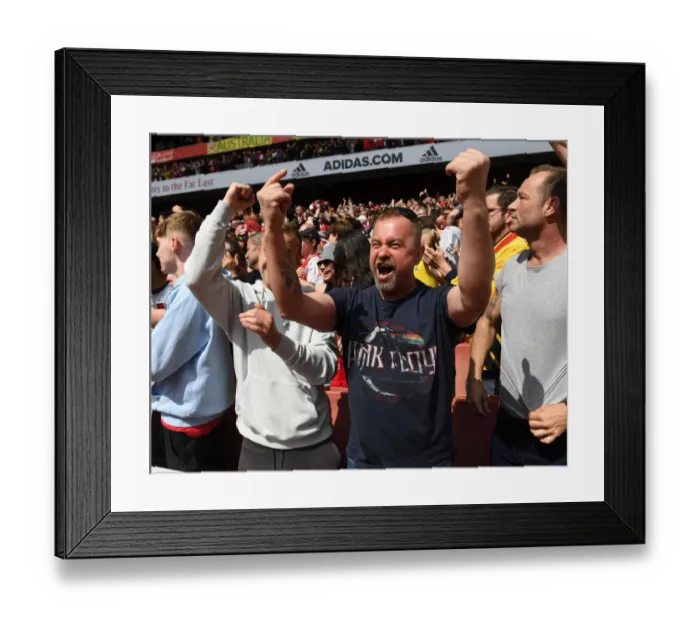 Framed Print : Arsenal Celebrates Third Goal Against Manchester United in 2021-22 Premier League