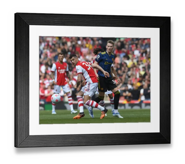 Framed Print : Clash of Titans: Xhaka vs. McTominay - Arsenal vs. Manchester United, Premier League 2021-22