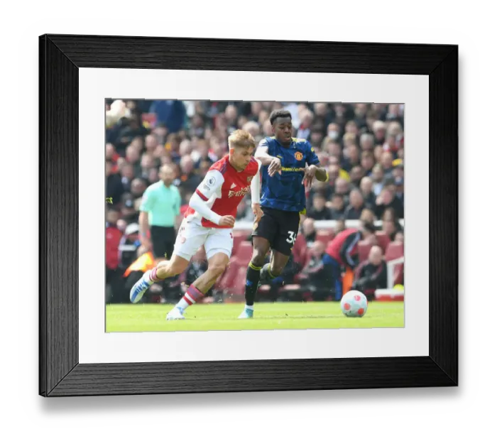 Framed Print : Battle of Young Stars: Smith Rowe vs Elanga in Arsenal vs Manchester United Showdown