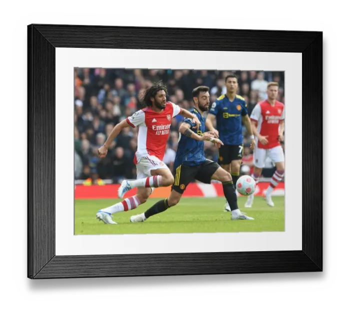 Framed Print : Clash of Titans: Elneny vs Fernandes - Arsenal vs Manchester United, Premier League 2021-22