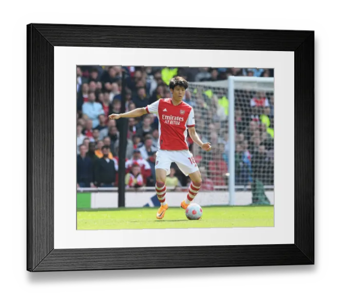 Framed Print : Arsenal vs Manchester United: Tomiyasu in Action at the Emirates, Premier League 2021-22