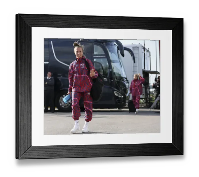 Framed Print : Arsenal Women's Squad Arrives at Everton Women's Stadium for FA WSL Match Framed Print : Arsenal Women's Squad Arrives at Everton Women's Stadium for FA WSL Match