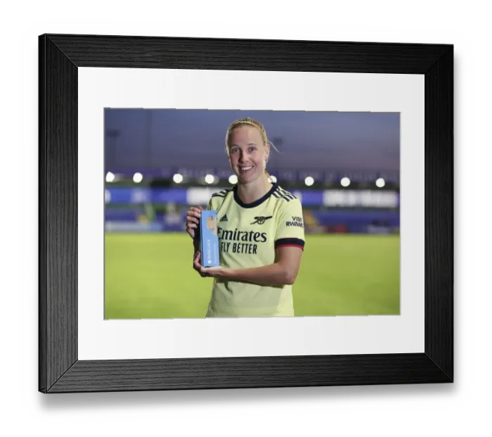 Framed Print : Arsenal's Beth Mead Receives Player of the Match Honors in FA WSL Win Against Everton Framed Print : Arsenal's Beth Mead Receives Player of the Match Honors in FA WSL Win Against Everton