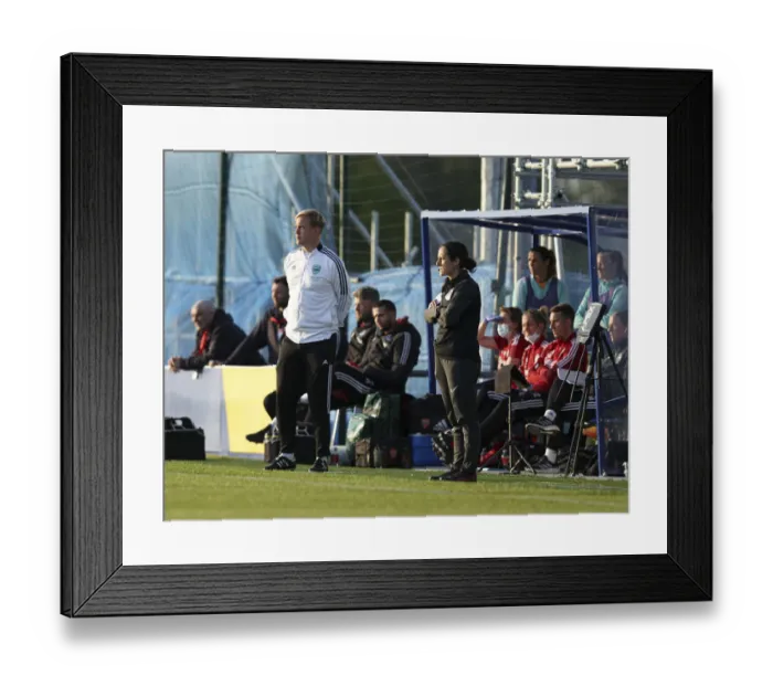 Framed Print : Jonas Eidevall Leads Arsenal Women in FA WSL Clash Against Everton