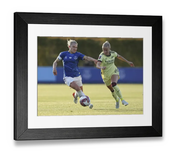 Framed Print : Faces Off: A Rivalry Unfolds - Beth Mead vs. Izzy Christiansen, Everton Women vs. Arsenal Women, FA WSL Showdown