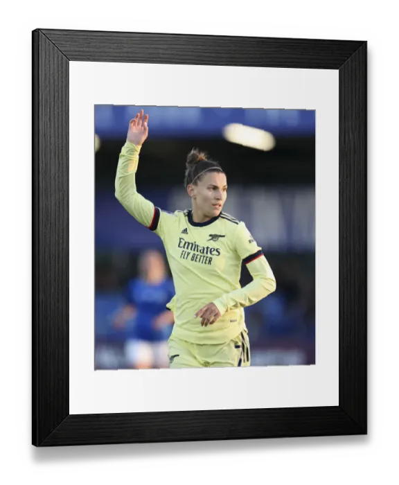 Framed Print : Steph Catley in Action: Everton Women vs Arsenal Women, FA WSL 2021-22