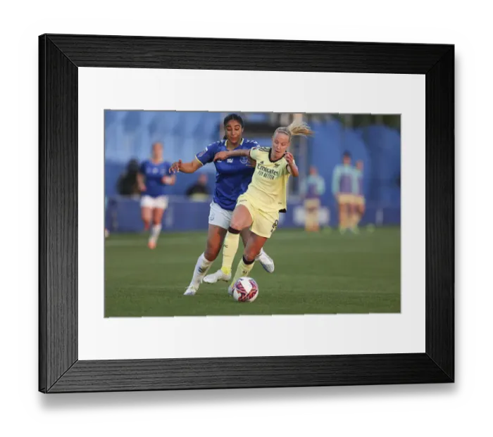 Framed Print : Beth Mead Faces Off Against Gabby George: Everton Women vs. Arsenal Women, FA WSL Showdown Framed Print : Beth Mead Faces Off Against Gabby George: Everton Women vs. Arsenal Women, FA WSL Showdown