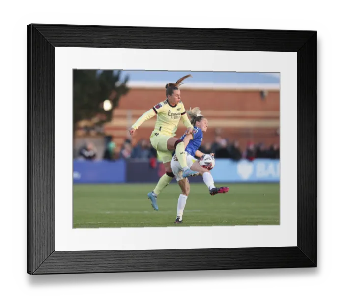 Framed Print : Arsenal vs Everton Women: Clash in FA WSL Action Framed Print : Arsenal vs Everton Women: Clash in FA WSL Action