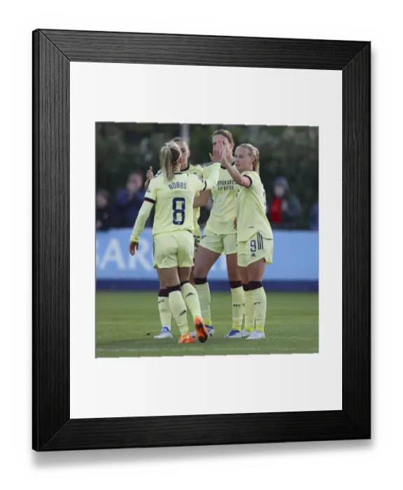 Framed Print : Arsenal Women's Dominance: Beth Mead and Team Celebrate Second Goal Against Everton Women in FA WSL Framed Print : Arsenal Women's Dominance: Beth Mead and Team Celebrate Second Goal Against Everton Women in FA WSL