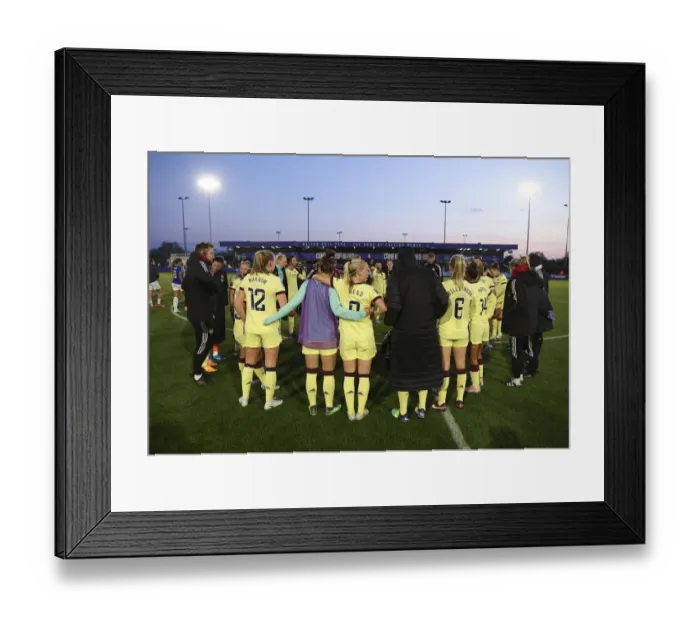 Framed Print : Arsenal Women's Team Unites After Hard-Fought Everton Match