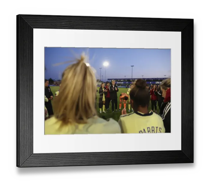 Framed Print : Arsenal Women: Jonas Eidevall Addresses Team After Everton Match
