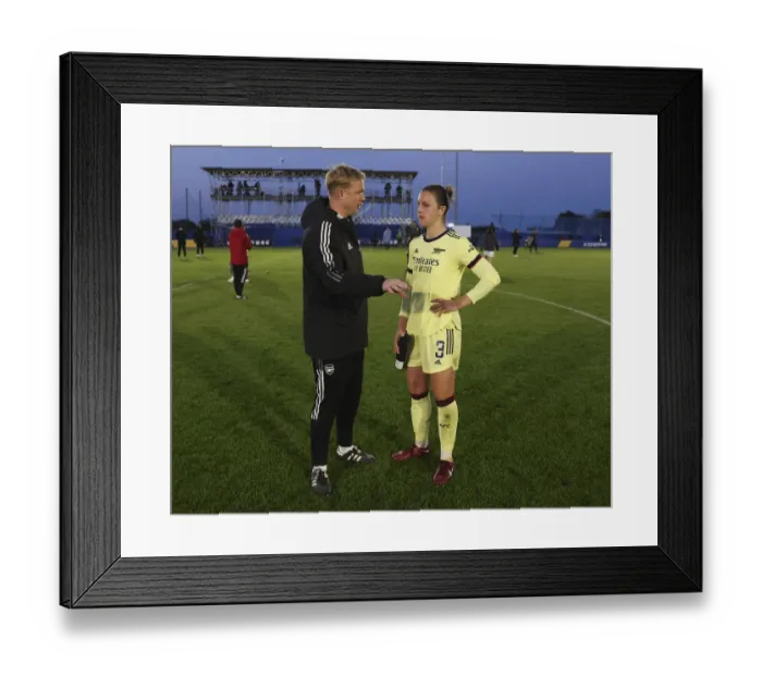 Framed Print : Arsenal Women's Coach Jonas Eidevall Congratulates Lotte Wubben-Moy after Everton Clash (Everton Women vs Arsenal Women, FA WSL 2021-22) Framed Print : Arsenal Women's Coach Jonas Eidevall Congratulates Lotte Wubben-Moy after Everton Clash (Everton Women vs Arsenal Women, FA WSL 2021-22)