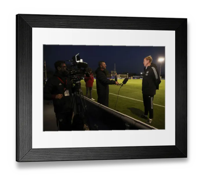 Framed Print : Post-Match Interview: Arsenal Women's Coach Jonas Eidevall Reflects on FA WSL Clash with Everton