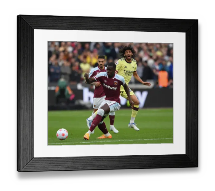 Framed Print : Clash at London Stadium: West Ham vs. Arsenal, Premier League 2021-22 - Elneny vs. Zouma Battle Framed Print : Clash at London Stadium: West Ham vs. Arsenal, Premier League 2021-22 - Elneny vs. Zouma Battle