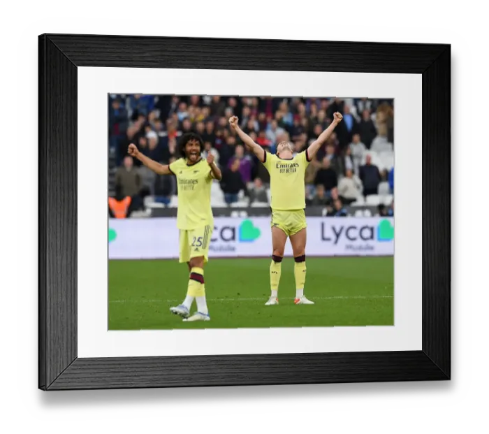 Framed Print : Arsenal Celebrate Premier League Victory Over West Ham United