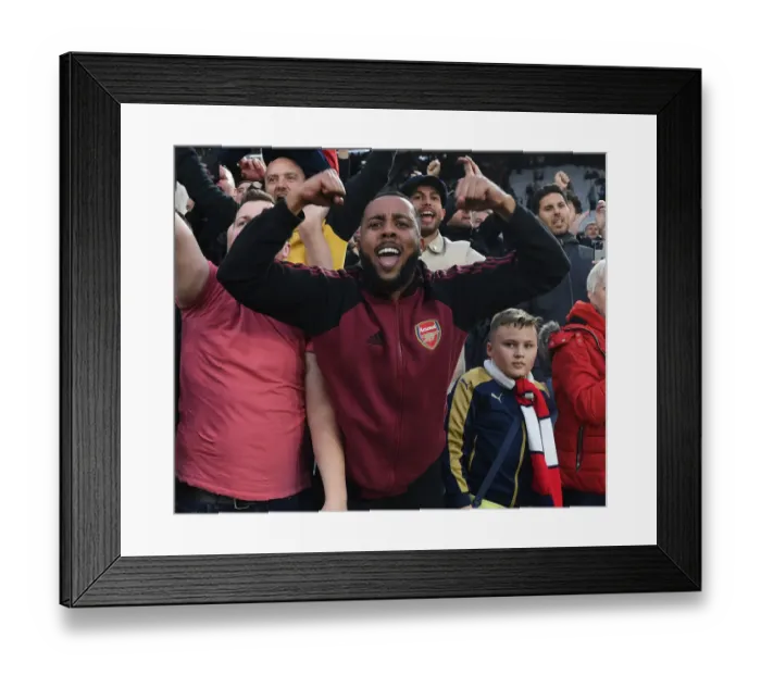 Framed Print : Arsenal Fans Euphoria: Premier League Victory over West Ham United Framed Print : Arsenal Fans Euphoria: Premier League Victory over West Ham United