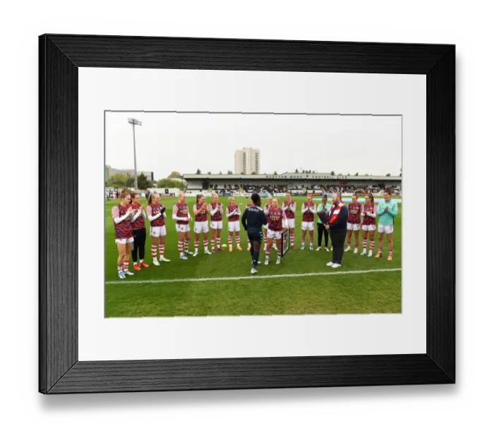 Framed Print : Arsenal's Kim Little Honors Retiring Aston Villa's Anita Asante Before Their FA WSL Showdown Framed Print : Arsenal's Kim Little Honors Retiring Aston Villa's Anita Asante Before Their FA WSL Showdown