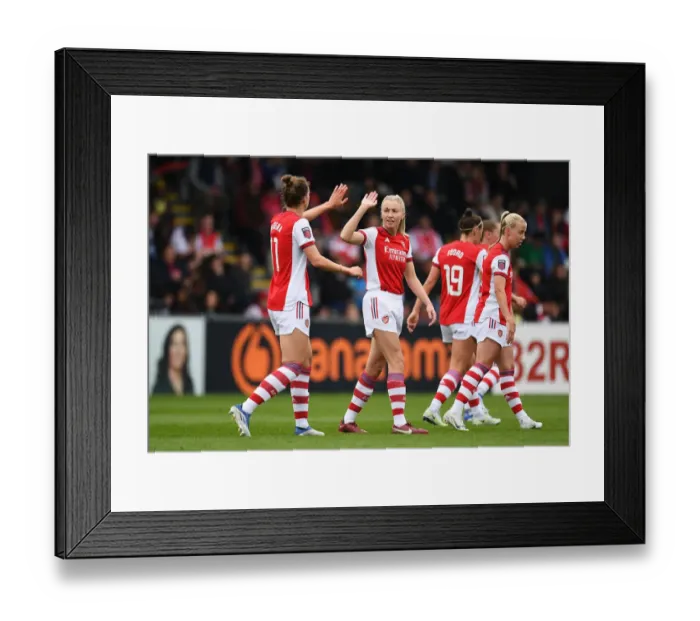 Framed Print : Arsenal Women's Victory: Vivianne Miedema Scores Second Goal Against Aston Villa in FA WSL Showdown