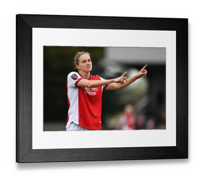 Framed Print : Arsenal's Vivianne Miedema: Tense Reaction During FA WSL Match Against Aston Villa