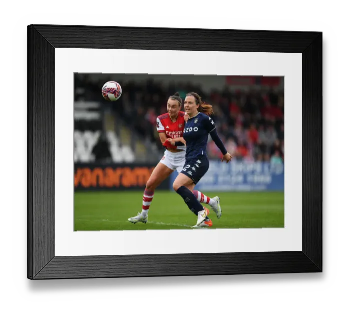 Framed Print : Intense Battle for Possession: Arsenal vs. Aston Villa in FA WSL Showdown Framed Print : Intense Battle for Possession: Arsenal vs. Aston Villa in FA WSL Showdown