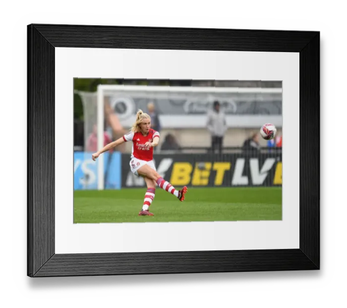 Framed Print : Arsenal's Leah Williamson in Action: Passing in FA WSL Match Against Aston Villa