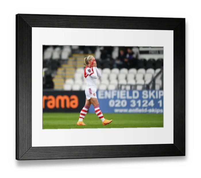 Framed Print : Jordan Nobbs Emotional Reaction: Arsenal Women's FA WSL Victory over Aston Villa Women Framed Print : Jordan Nobbs Emotional Reaction: Arsenal Women's FA WSL Victory over Aston Villa Women